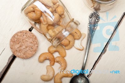 Cashew Nuts On A Glass Jar Stock Photo Cashew Nuts On A Glass Jar Stock Photo