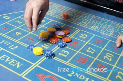 Casino Roulette Table Stock Photo