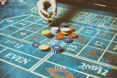 Casino Roulette Table Stock Photo