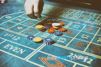 Casino Roulette Table Stock Photo