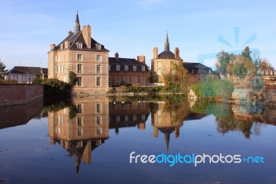 Castle, Park And Garden Stock Photo