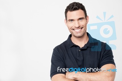 Casual Man Posing To Camera Stock Photo