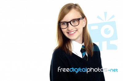Casual Shot Of A Teenager School Girl, Looking Pretty Stock Photo