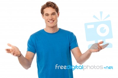 Casual Shot Of Cool Young Smiling Guy Stock Photo