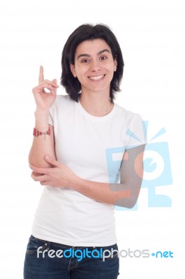 Casual Woman With Idea Stock Photo