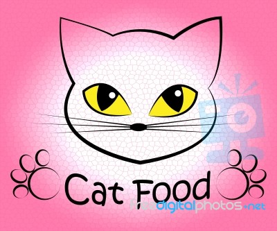 Cat Food Indicates Feline Eating And Cuisine Stock Image