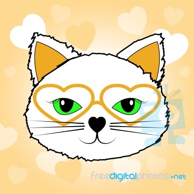 Cat Love Shows Heart Shapes And Boyfriend Stock Image