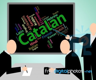 Catalan Language Indicates Lingo Vocabulary And Foreign Stock Image
