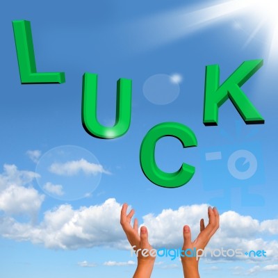Catching Luck Word Stock Image
