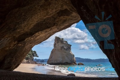 Cathedral Cove Beach Near Hahei Stock Photo