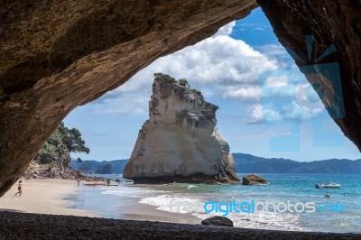 Cathedral Cove Beach Near Hahei Stock Photo