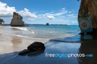 Cathedral Cove Beach Near Hahei Stock Photo