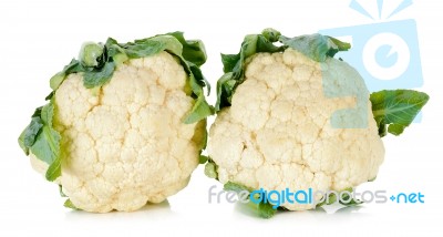 Cauliflower Isolated On The White Background Stock Photo