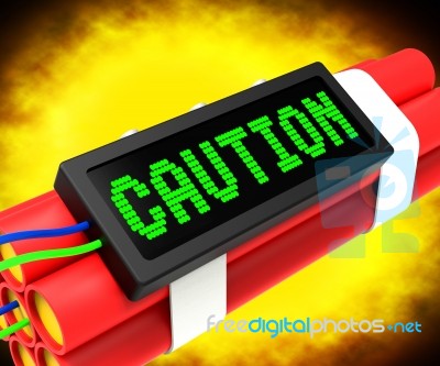 Caution Dynamite Sign Meaning Danger Or Warning Stock Image