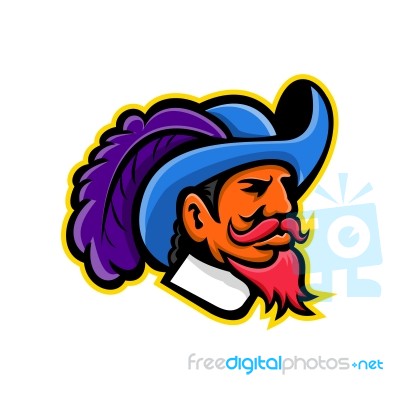 Cavalier Head Mascot Stock Image
