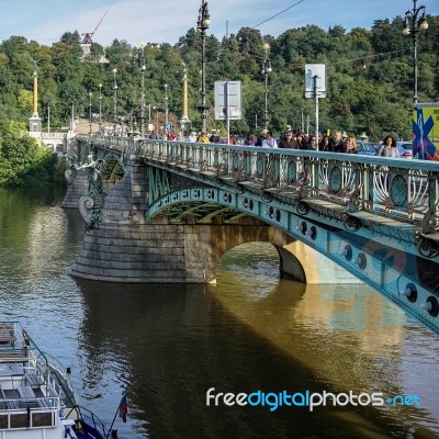 Cechuv Bridge In Prague Czech Republic Stock Photo