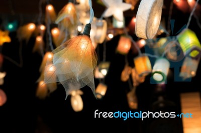 Celebration Lights For Decorate Home Or Outdoor On Holiday And Party Day Stock Photo