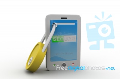 Cell Phone And Padlock As Concept Stock Image