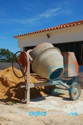 Cement Mixer Stock Photo