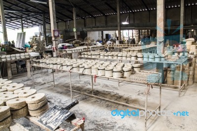 Ceramic Molds Factory Stock Photo