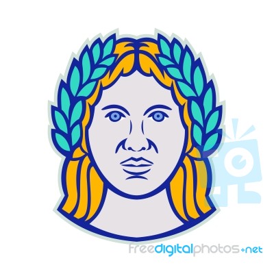 Ceres Roman Agricultural Deity Mascot Stock Image