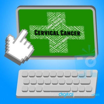 Cervical Cancer Represents Cancerous Growth And Afflictions Stock Image