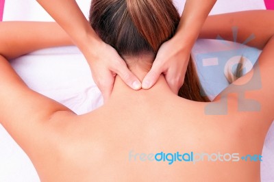 Cervical Mobilization Manual Therapy Cervical Spine Stock Photo