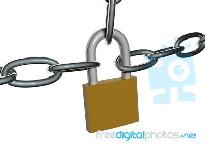 Chains With Padlock Stock Image