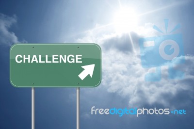 Challenge Road Sign Stock Image