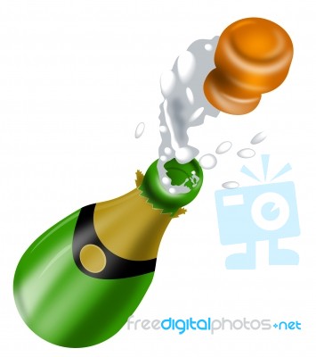 Champagne Bottle Open Lid Stock Image