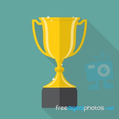 Champion Cup Flat Icon Stock Image