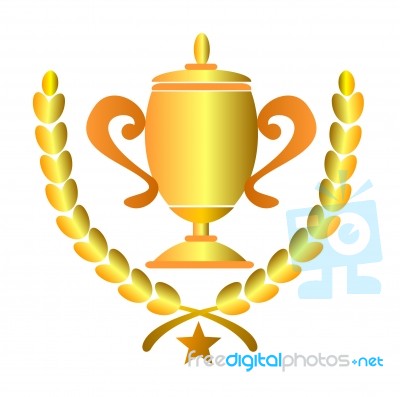 Championship Cup With Laurel Stock Image