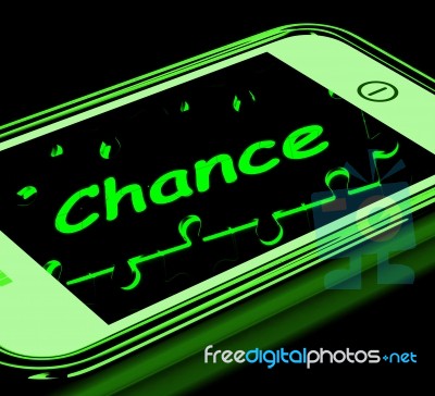 Chance On Smartphone Shows Opportunities Stock Image