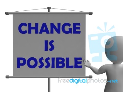 Change Is Possible Board Means Possible Improvement Stock Image