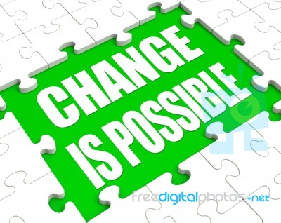 Change Is Possible Puzzle Shows Possibility Of Changing Stock Image