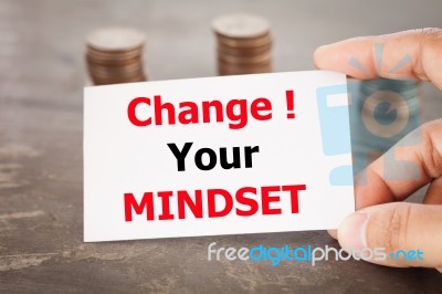 Change Your Mindset Inspirational Quote Stock Photo