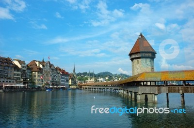Chapel Bridge, Luzern, Switzerland Stock Photo