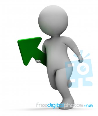 Character Arrow Means Man Targeting And Aspiration 3d Rendering Stock Image