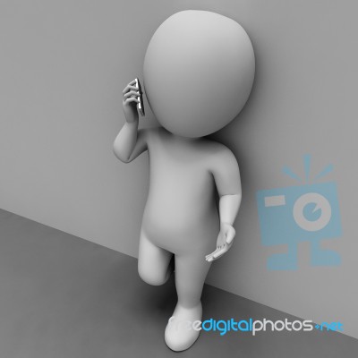 Character Call Shows Discussion Communicate And Illustration 3d Stock Image