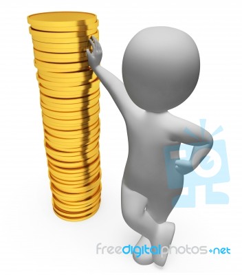 Character Finance Indicates Figures Money And Wealth 3d Renderin… Stock Image