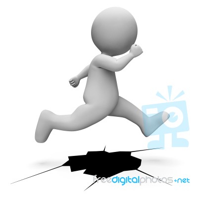 Character Jump Means Difficult Situation And Achievement 3d Rend… Stock Image Character Jump Means Difficult Situation And Achievement 3d Rend… Stock Image