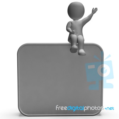 Character On Blank Board For Message Or Presentation Stock Image