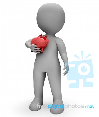 Character Piggybank Shows Financial Save And Earnings 3d Renderi… Stock Image Character Piggybank Shows Financial Save And Earnings 3d Renderi… Stock Image