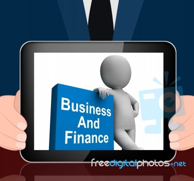 Character With Business And Finance Book Displays Businesses Fin… Stock Image