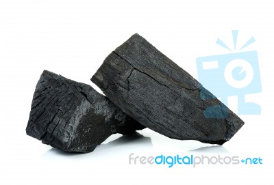 Charcoal Isolated On The White Background Stock Photo