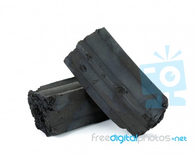 Charcoal Isolated On The White Background Stock Photo