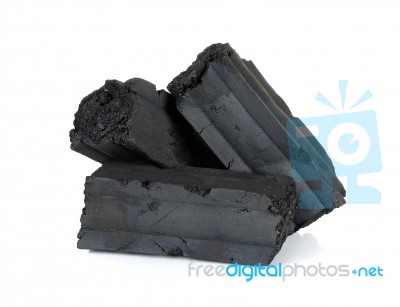 Charcoal Isolated On The White Background Stock Photo