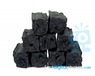 Charcoal Isolated On The White Background Stock Photo