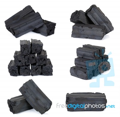 Charcoal Isolated On The White Background Stock Photo