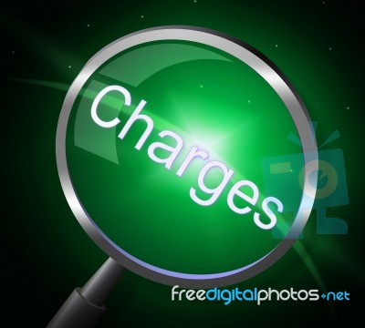 Charges Magnifier Represents Fee Payment And Bill Stock Image